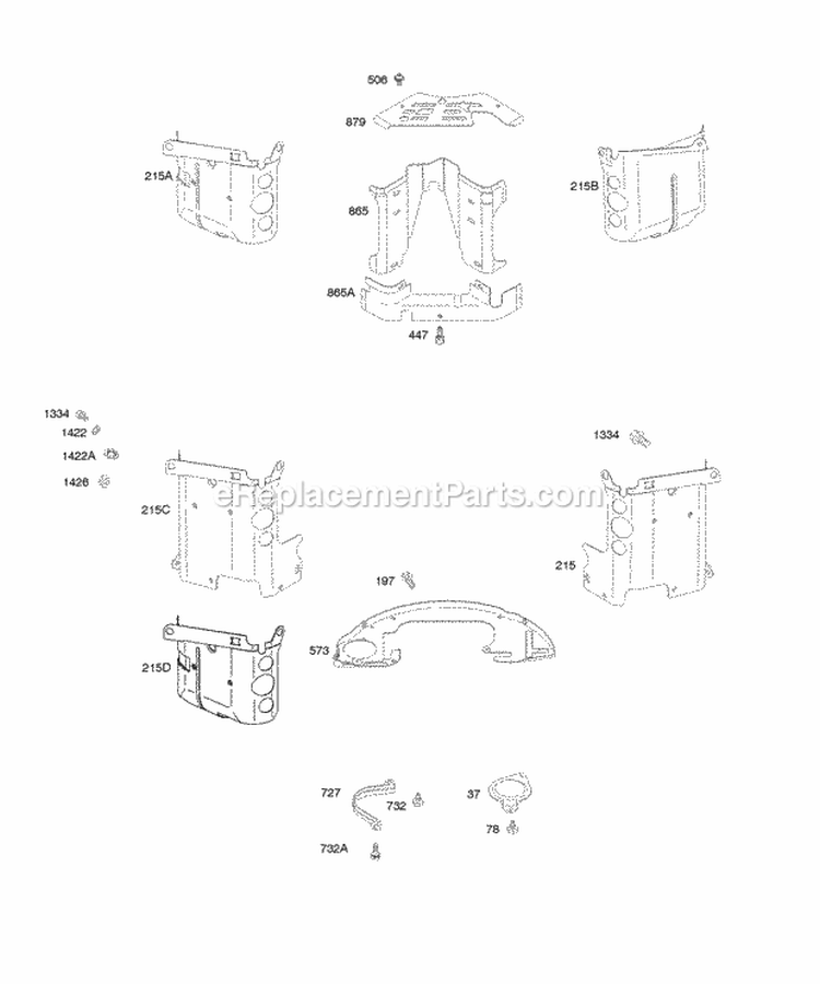 Shrouds Diagram and Parts List for  Briggs and Stratton Engine